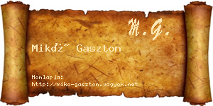 Mikó Gaszton névjegykártya